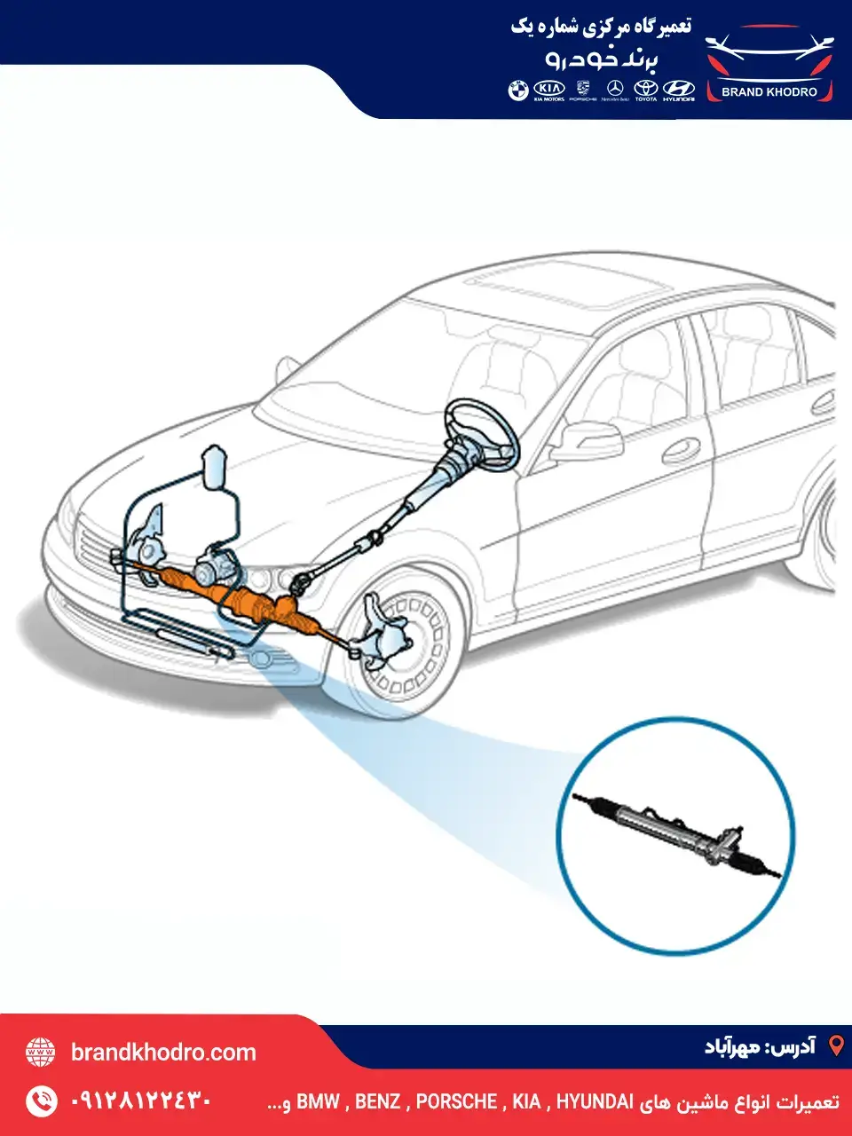 تعمیر جعبه فرمان هیوندا در تعمیرگاه مرکزی هیوندای